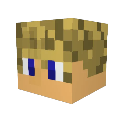Guizln Minecraft avatar head, 3D render