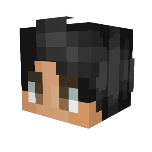 Gukori Minecraft avatar head, 3D render