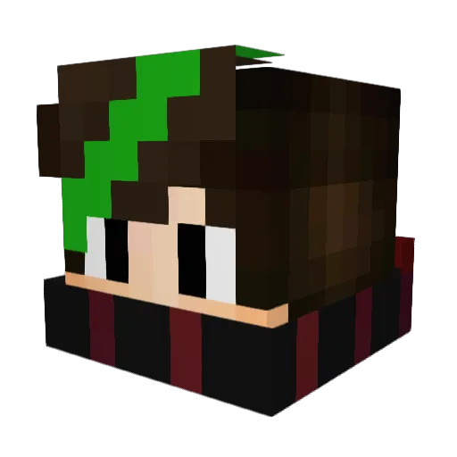 Gulbis Minecraft avatar head, 3D render