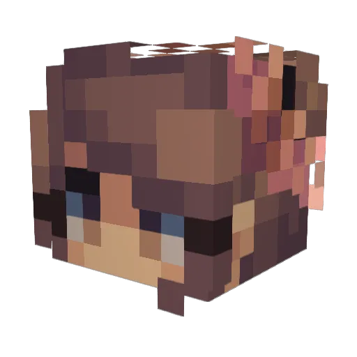 Gulchen Minecraft avatar head, 3D render