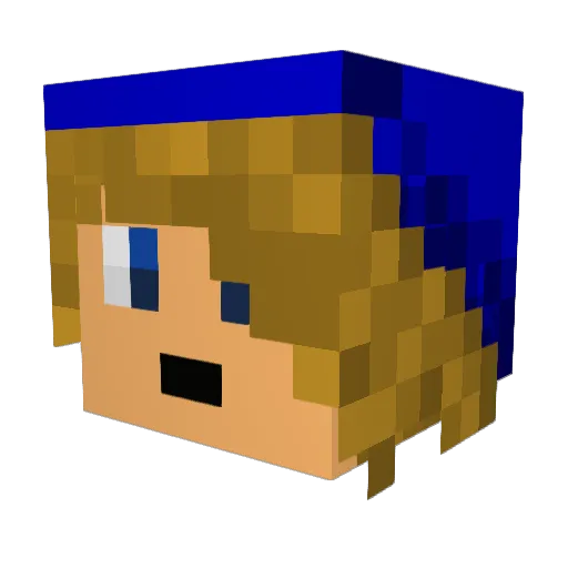 Guldai Minecraft avatar head, 3D render