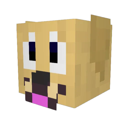 Guldoernen Minecraft avatar head, 3D render