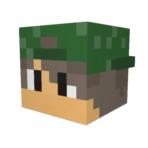 Gulduron Minecraft avatar head, 3D render