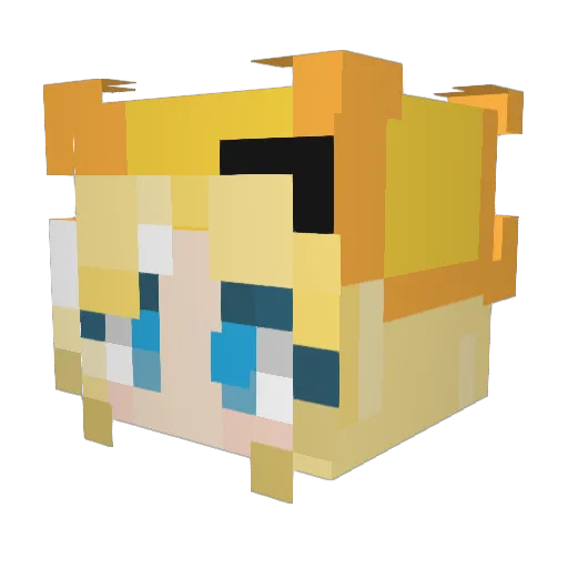 Gulfen Minecraft avatar head, 3D render