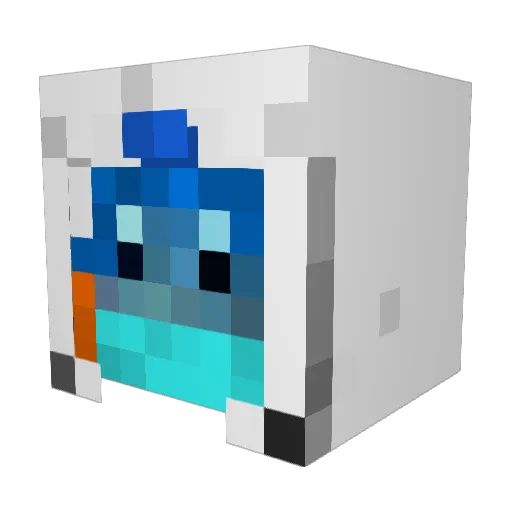 Gulu_ Minecraft avatar head, 3D render