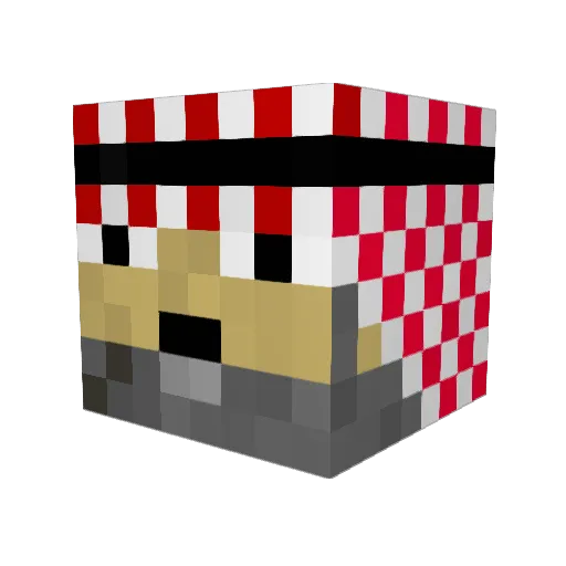 Gumbla Minecraft avatar head, 3D render