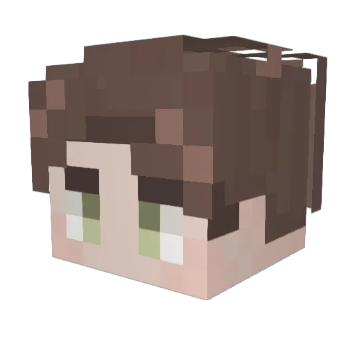 Gummei Minecraft avatar head, 3D render