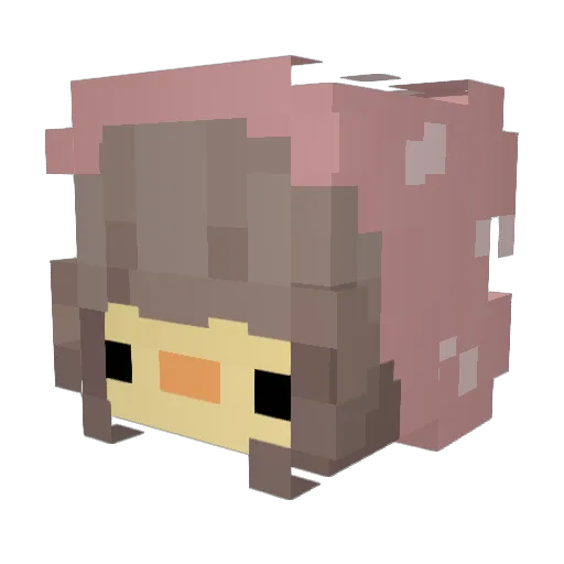 Gummichan Minecraft avatar head, 3D render
