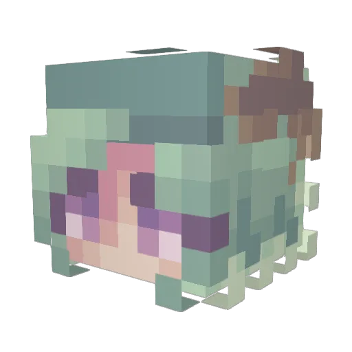 GummieWormie Minecraft avatar head, 3D render