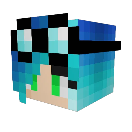 GummyMewMew Minecraft avatar head, 3D render