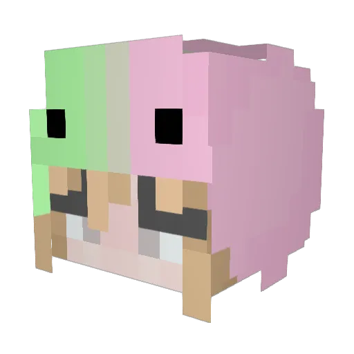 GummyTM Minecraft avatar head, 3D render