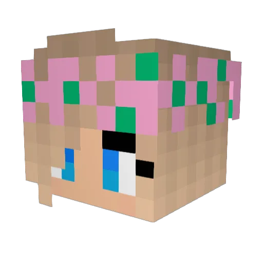 Gun_Girl Minecraft avatar head, 3D render