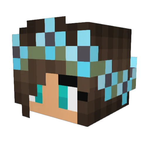 Gunangel_ Minecraft avatar head, 3D render