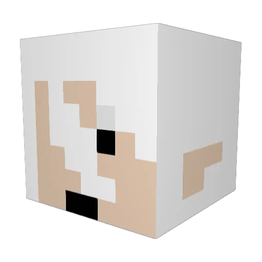 Gunbound Minecraft avatar head, 3D render