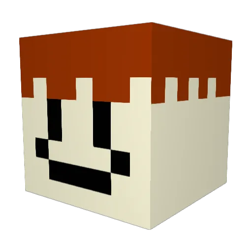 Gundam999 Minecraft avatar head, 3D render