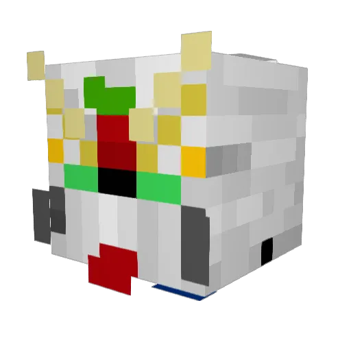 GundamAc3 Minecraft avatar head, 3D render