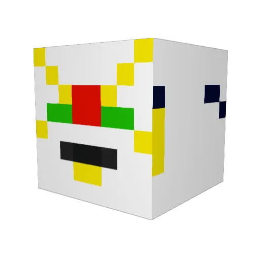 Gundam_Zero Minecraft avatar head, 3D render