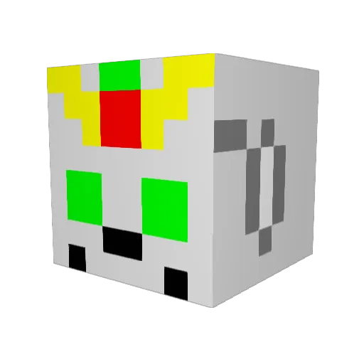 Gundammakerr Minecraft avatar head, 3D render