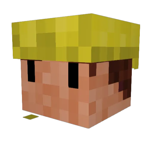 Gungmetal Minecraft avatar head, 3D render