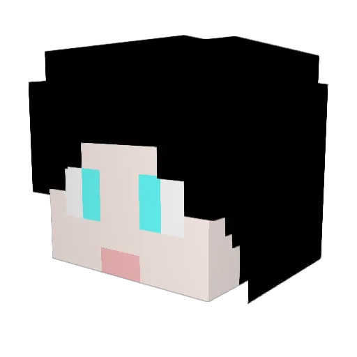 Gungsin Minecraft avatar head, 3D render