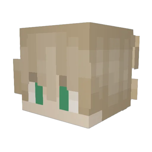 Gunitsu Minecraft avatar head, 3D render