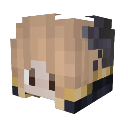 GunjouTuna Minecraft avatar head, 3D render