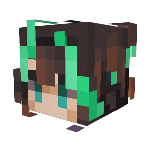 GunmetalHime Minecraft avatar head, 3D render