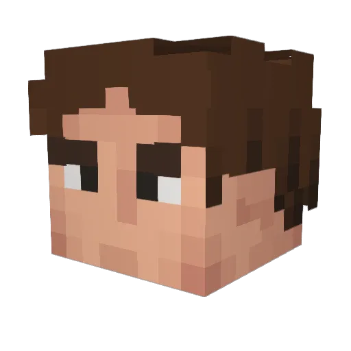 Gunnerlaw Minecraft avatar head, 3D render
