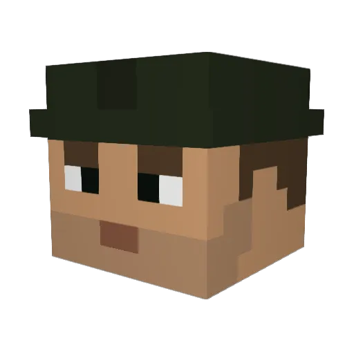 GunneryHartman Minecraft avatar head, 3D render