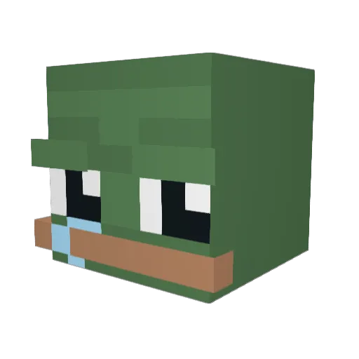 Gunnoh Minecraft avatar head, 3D render