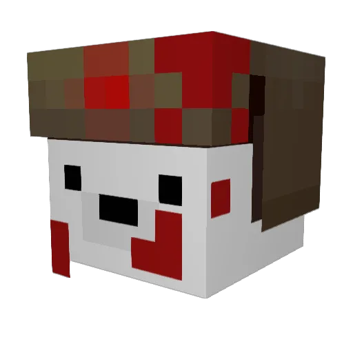 GunsNFlowers Minecraft avatar head, 3D render