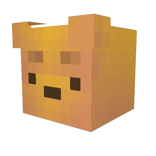 Gunsdu Minecraft avatar head, 3D render