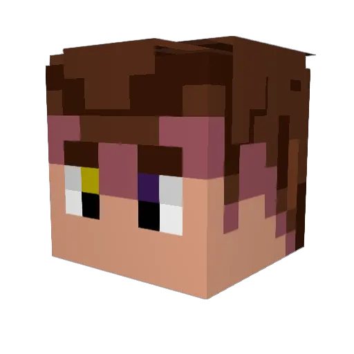 Gunterdusty Minecraft avatar head, 3D render