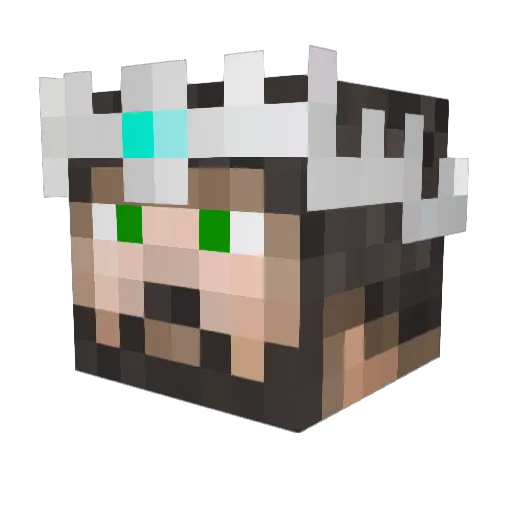 Guntos Minecraft avatar head, 3D render