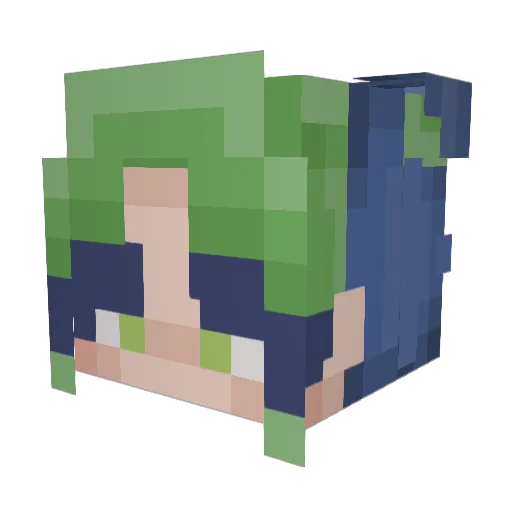 Gunwrong Minecraft avatar head, 3D render