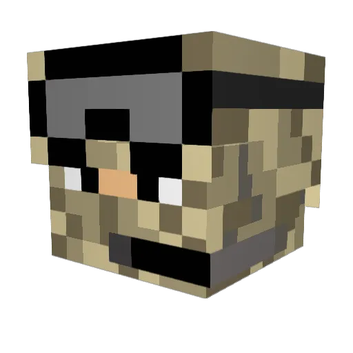 Gunzestar Minecraft avatar head, 3D render