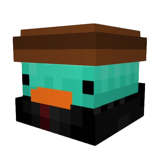 Gunzie Minecraft avatar head, 3D render