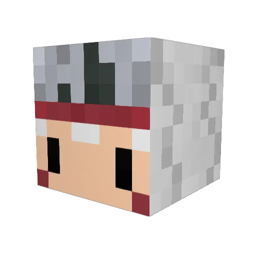 Gup Minecraft avatar head, 3D render