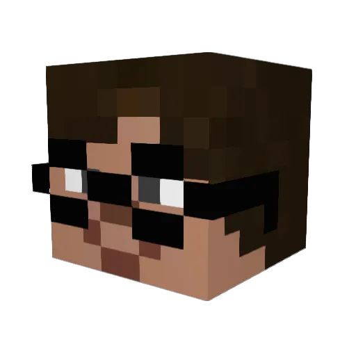 Guppster Minecraft avatar head, 3D render