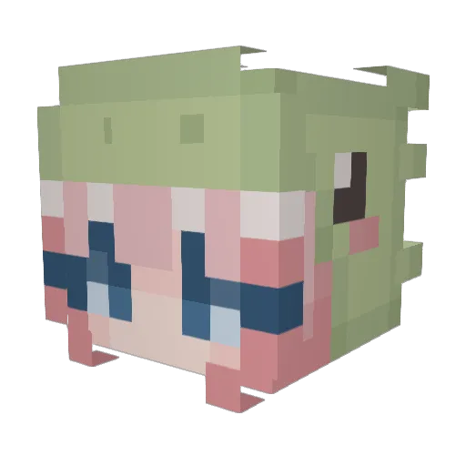 GuraGwarrrrrr Minecraft avatar head, 3D render