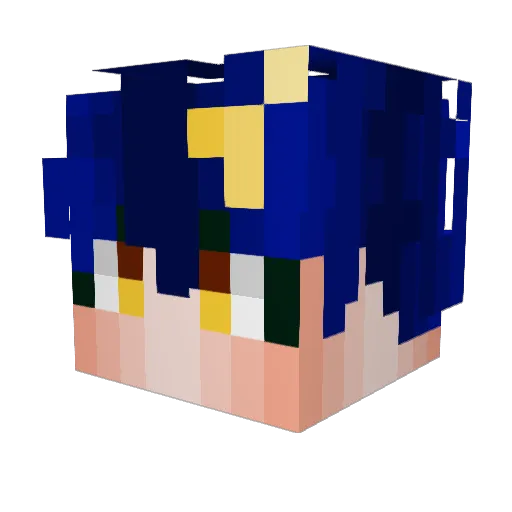 Guradong Minecraft avatar head, 3D render