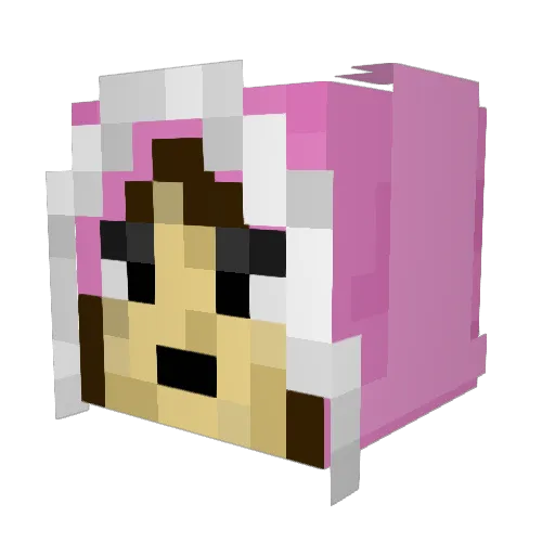 Guraka Minecraft avatar head, 3D render