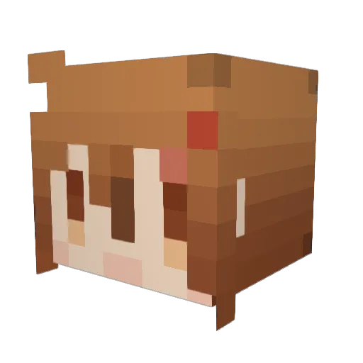 Gurasanshippu Minecraft avatar head, 3D render