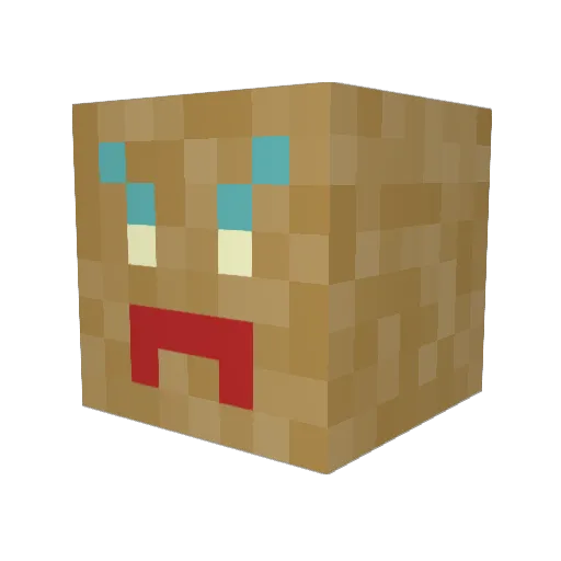 Guratsu Minecraft avatar head, 3D render