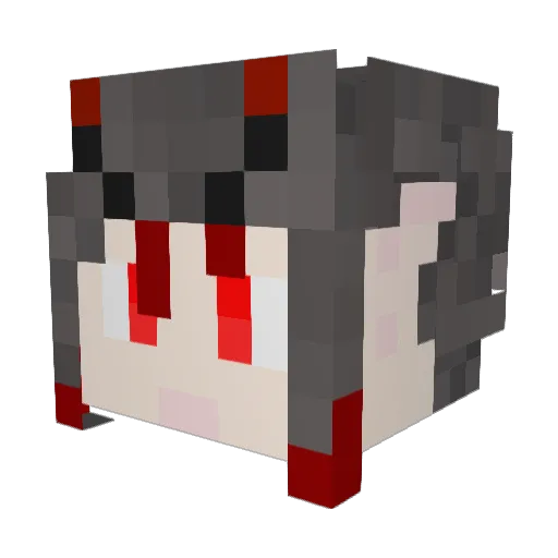 GurenAkuma Minecraft avatar head, 3D render