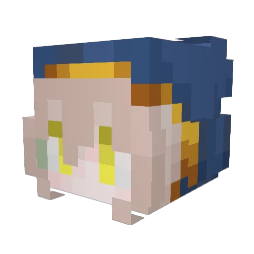 GuriRei Minecraft avatar head, 3D render