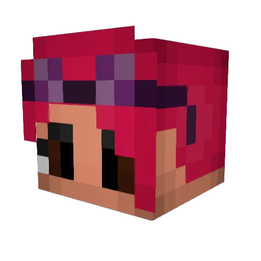 GurlyGurl Minecraft avatar head, 3D render