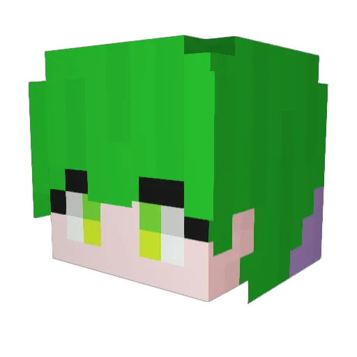 Gurot Minecraft avatar head, 3D render