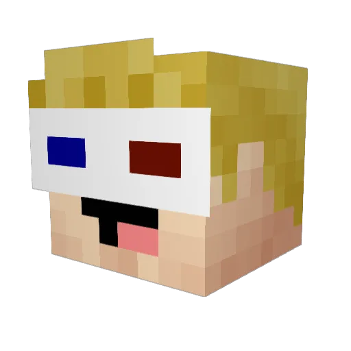 Gurttron Minecraft avatar head, 3D render