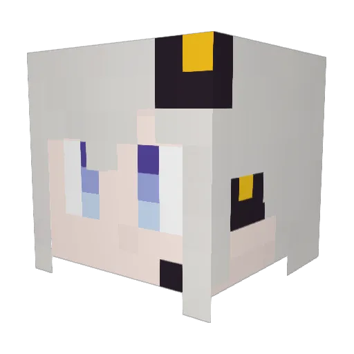 Gurufu000 Minecraft avatar head, 3D render